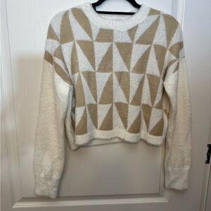 Sincerely Jules Cream and Tan Geometric Sweater. Super soft!